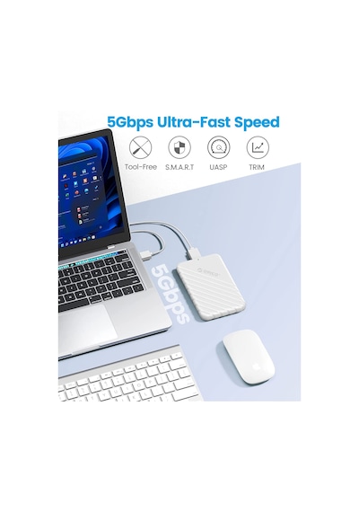 Orico USB 3.0 Micro B 2.5” inch SATA SSD Hard Disk Kutusu Beyaz