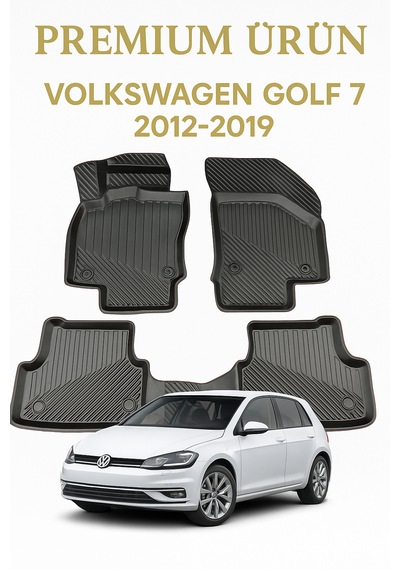 Volkswagen Golf 7 2012-2019 Uyumlu 3d Oto Paspas Premium
