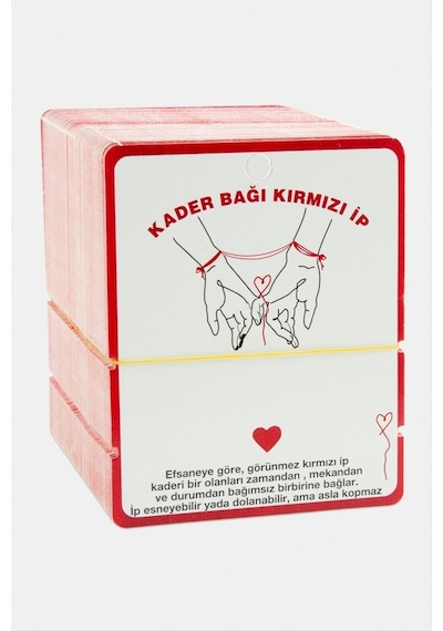 2-li - 913 - Kader Bağı İp Bileklik - Nazblsmm - Kartı Kırmızı