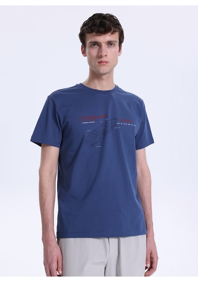 Discovery Expedition İndigo Erkek %100 Pamuk T-shirt D6sm-tst3791