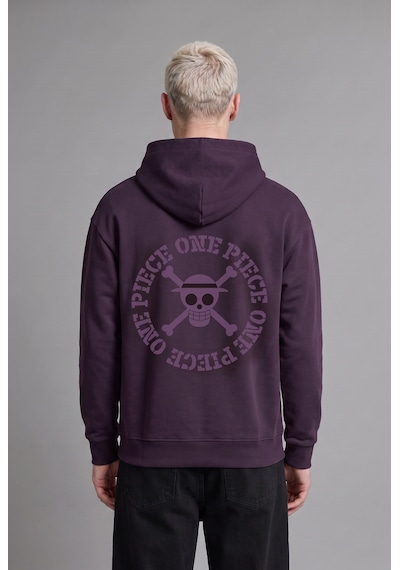 Defacto One Piece Boxy Fit Baskılı Kapüşonlu Sweatshirt H4186ax26aupr148 Mor-pr148