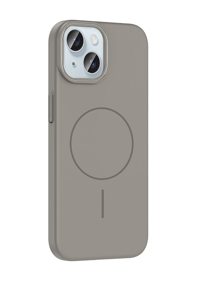 Ariatech Apple Uyumlu iPhone 15 Kılıf Magsafe Şarj Özellikli Ruby Silikon Kapak - Mürdüm Şeffaf