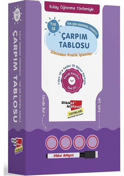 Kolay Öğrenme Yöntemiyle Çarpım Tablosu - Dikkat Atölyesi Yayınları
