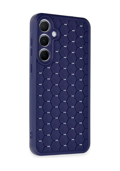 Newface - 13 - Samsung Galaxy A55 5g Kılıf Petek Silikon Kapak - Edntrend - - Lacivert