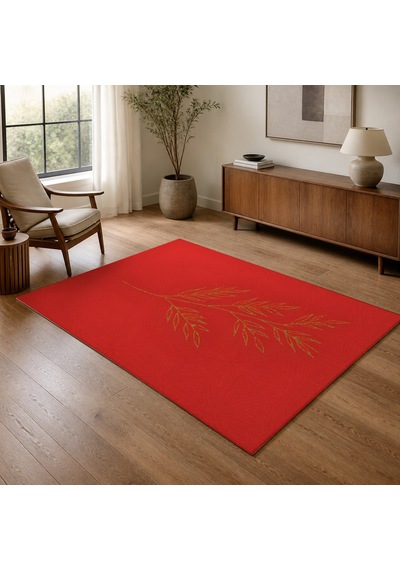 Kartela Halı Evo Halı Jüt Taban Dokuma Halı Kırmızı - 200 X 300 Cm