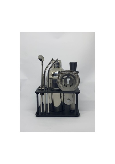 10 Parça Süper Avantajlı Paket Pipetli Kokteyl Seti 750 Ml Shaker Stand Hediyeli