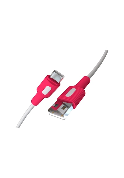 Usb A-c Hızlı Şarj Kablosu Beyaz + Beyaz/pembe Uç 150 Cm