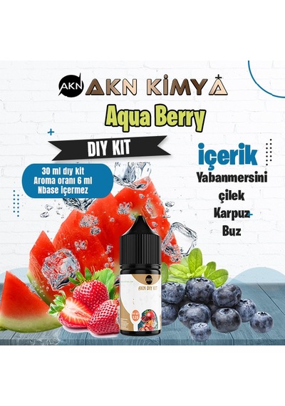 Aquaberry Dıy Kit Yabanmersini Çilek Karpuz Buz Gıda Aroması %20 Oranda Aroma İçerir Hazır Değildir 30 Ml