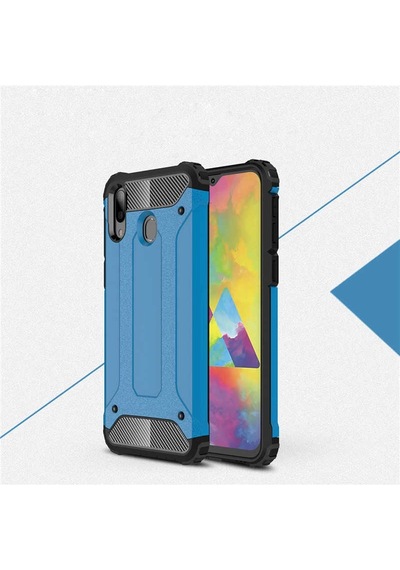 Noktaks - Samsung Galaxy Uyumlu M20 - Kılıf Çift Katman Zırh Tank Crash Military Kapak - Gold