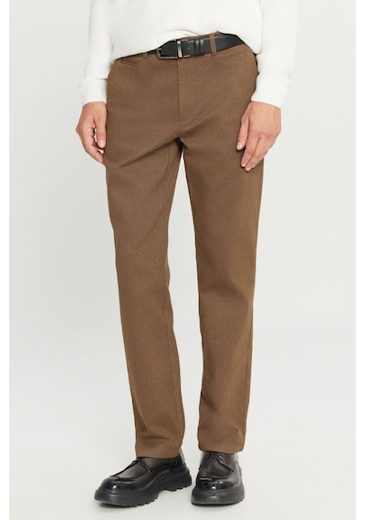 Altınyıldız Classıcs Erkek Acıkahve Pamuklu Regular Fit Normal Kesim Diagonal Desenli Yan Cepli Esnek Casual Pantolon