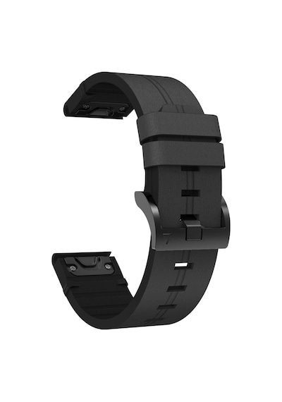 Caseonn Garmin Fenix 5x Kordon Quickfit Klasik Deri Yedek Kayış Siyah