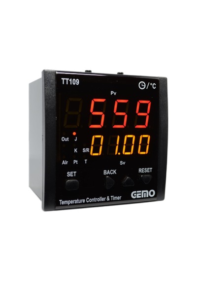 Gemo Tt109a-230vac-r ,96x96mm 110v..220vac Kontak-2a2k Zamanlı Isı Kontrol