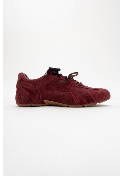 Luvishoes Luvi Shoes Serena Bordo Süet Hakiki Deri Kadın Spor Ayakkabı Bordo