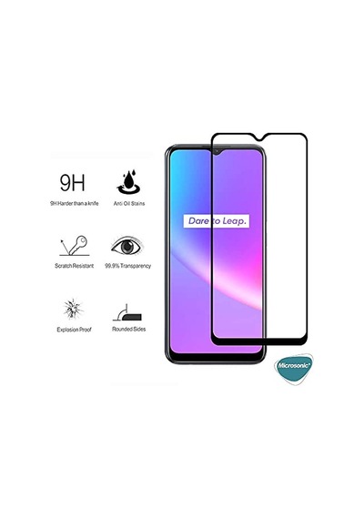 Oppo A38 Tam Kaplayan Temperli Cam Ekran Koruyucu Siyah A38 İle Uyumlu Ekran Koruyucu - Siyah