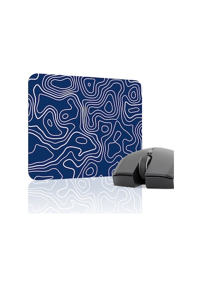 Mavi Beyaz 22x18 Taraftar Gaming Oyuncu Mouse Pad Kaymaz Taban Küçük Klavye Fare Altlığı Topography