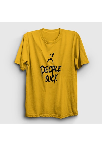 Presmono Unisex People Suck Xxxtentacion T-shirt Sarı