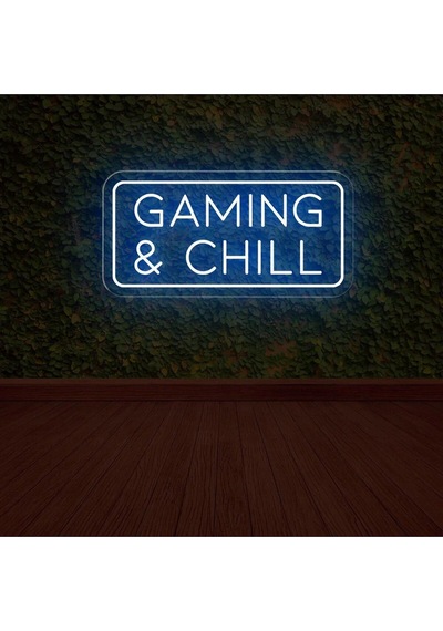 Gamıng & Chıll Yazılı Neon Tabela Mavi