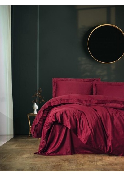 Tek Kişilik Saten Nev Takımı Elegante Bordo Renkli