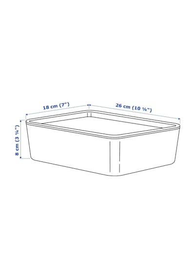 Ikea Kuggıs Kapaklı Depolama Kutusu 18 X 26 X 8 Cm Beyaz
