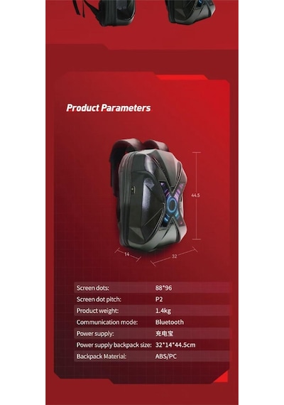 Prıme X Lıght Karbon, Motorcu Sırt Çantası Ledli Sırt Çantası, Telefon Kontrol Kask Taşıma Çantası Siyah