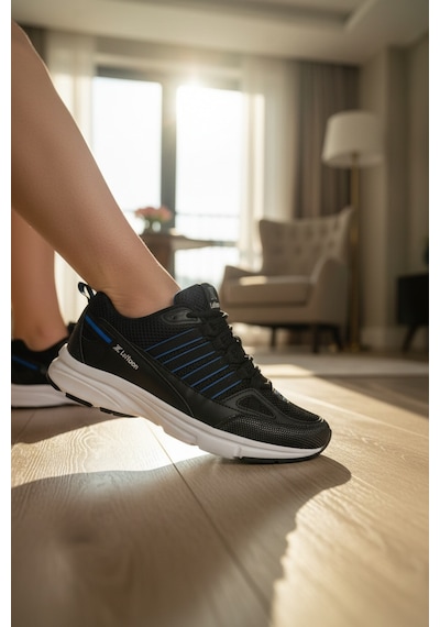Enoch Ortopedik Yüksek Esnek Tabanlı Erkek Sneaker Siyah - Beyaz