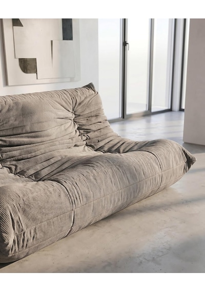 Vac Home İkili Togo Koltuk, Hr Sünger, Fitilli Kadife, 160x98x71 Cm, Vakumlu Gönderim, Kurulum Gerektirmez, Leke Tutm Diğer