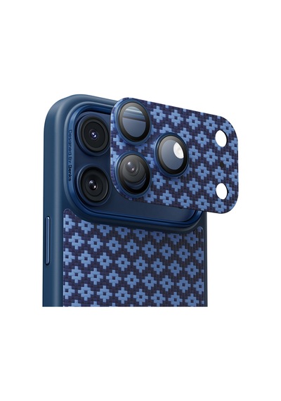 Apple Uyumlu   iPhone 17 Pro Max Benks Armorwarrior Armorgrid Serisi Kevlar Kamera Lens Koruyucu Mavi