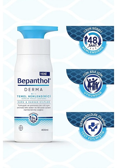 3 Adet Bepanthol Derma Temel Nemlendirici Vücut Losyonu 400 Ml