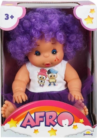 Mey İthalat 20040 Afro Kıvırcık Saçlı Bebek 23 Cm -