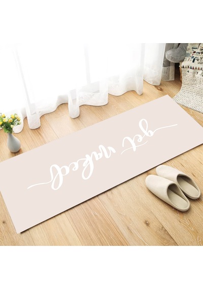 Dijital Kaymaz Yıkanabilir Mutfak Banyo Salon Paspas Halısı Trend Modern Al4012 krem