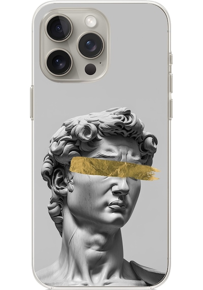 İphone 15 Pro Uyumlu Modern Hellenistik Davut Baskılı Silikon Kılıf Renkli