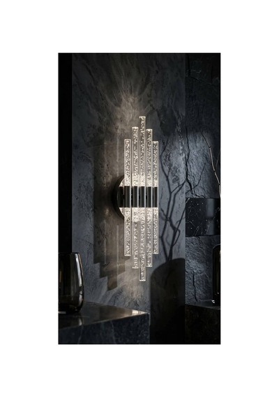 Bhbackhome Aura Medium 39 Cm Modern Tasarım Led Aplik - Duvar Lambası - Gümüş - Beyaz Led Gümüş Beyaz Led