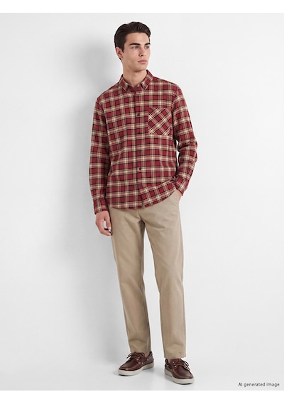 Lcw Eco Kırmızı Regular Fit Ekose Erkek Gömlek Ceket