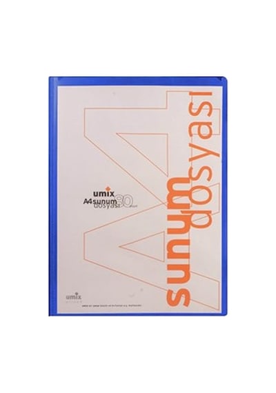 Umix U1106p Önden Cepli A4 80 Yaprak Mavi Sunum Dosyası