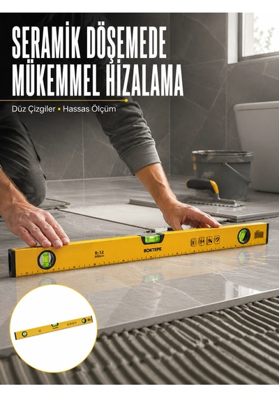 Maesko 600 Mm Su Terazisi Sarı Dayanıklı Gövde Hassas Ölçüm Yeni Nesil