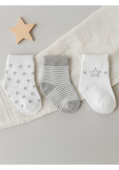 Civil Baby Erkek Bebek 3'lü Çorap Set 6 -  - Standart D3E08017824W1