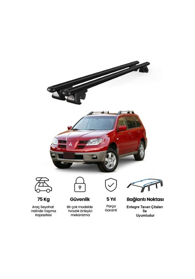 Venüs Mitsubishi Libero 1997-2005 Uyumlu Siyah Ara Atkı Port Bagaj Tavan Barı