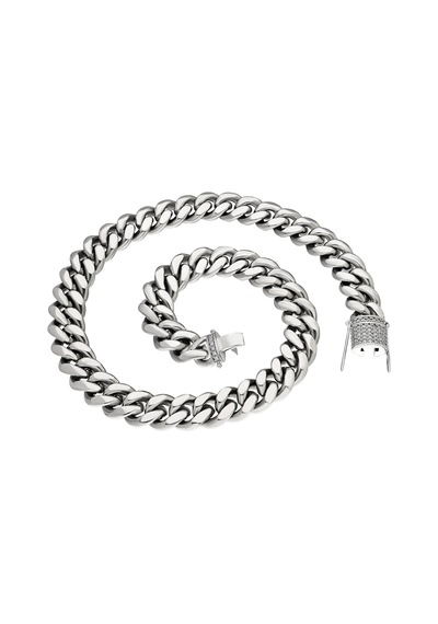 Chavin 46 Cm. 14 Mm. Taşlı Çelik Bayan Zincir Kolye Ep08