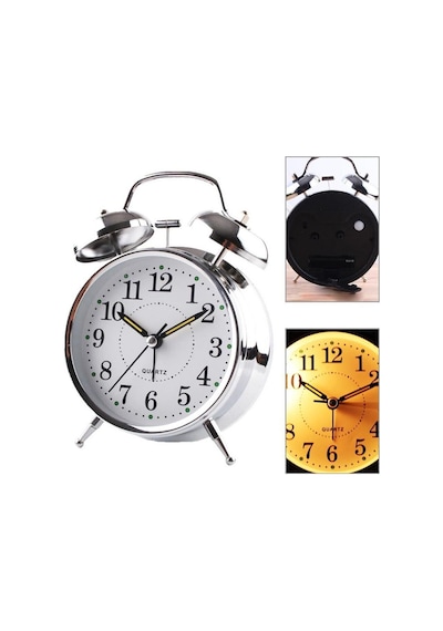 Valkyrie Akar Saniyeli Nostaljik Büyük Boy Masa Çalar Saat Yüksek Alarm Sesi 16,5cm Hediyelik Işıklı Parlak Akrep Yelkovan