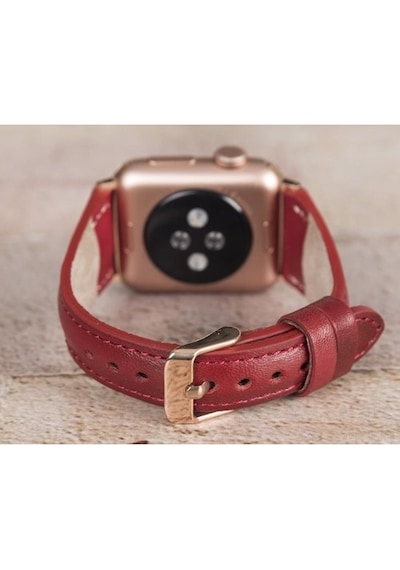 Bouletta Apple Watch Uyumlu Deri Kordon 42-44-45Mm Slim V4Ef Kırm