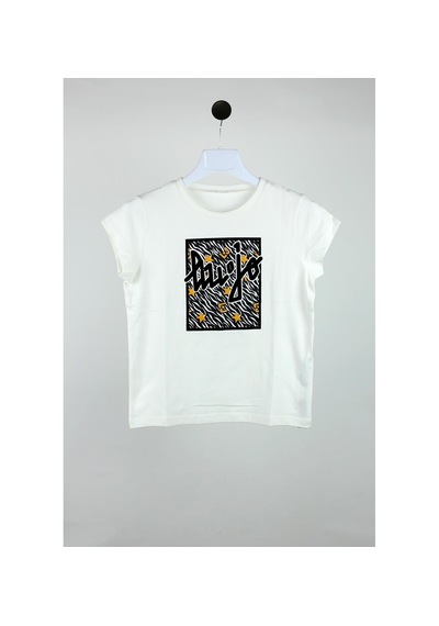 Minipomes 8-16 Yaş Kız Çocuk Baskılı Tshirt Beyaz beyaz