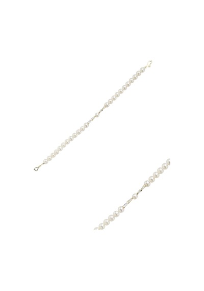6,5 Mm Baget Zirkon Taşlı Doğal İnci Bileklik 18 Cm / Sarı Sarı Sarı Altın