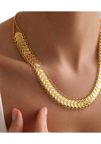 Bayar Gold  14 Ayar Altın Sıralı Tuğra Zincir Kolye