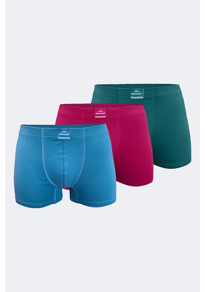 Malabadi Erkek Yeşil Bordo Mavi 3 Lü Pamuk Elastan Boxer 3m074 Mavi - Bordo - Yeşil