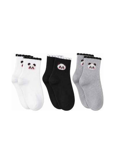 Kadın Panda Desenli Kısa Konç Çorap 3'lü Paket, %80 Pamuklu Dikişsiz Burun, Nefes Alan Yumuşak Bilek Çorabı, Siyah Beyaz Gri Beden: 36-40, Renk: Çok Renkli 3 Lü Set3 Kadın Panda Desenli Kısa Konç Çorap 3'lü Paket, %80 Pamuklu Dikişsiz Burun, Nefes Alan Yumuşak Bilek Çorabı, Siyah Beyaz Gri Beden: 36-40, Renk: Çok Renkli 3 Lü Set3