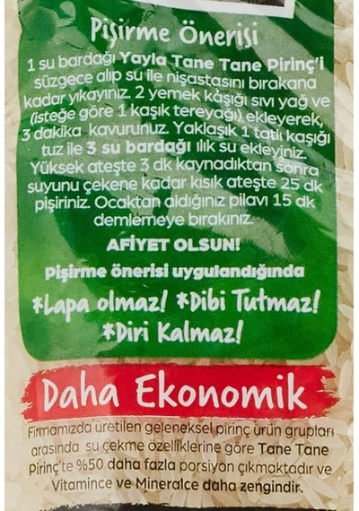 Tane Tane Pirinç 1 Kg
