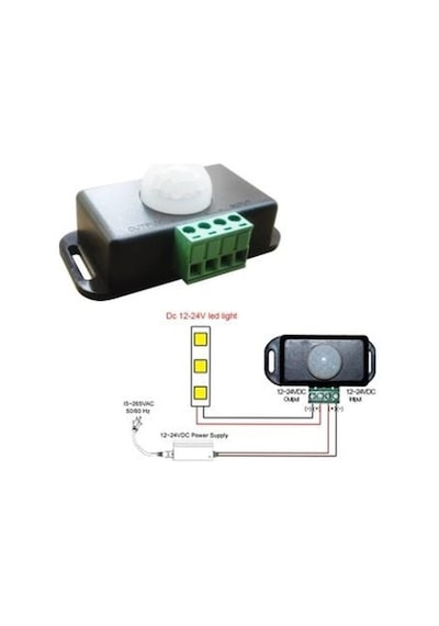 12v 24v Dc Hareket Sensörü Pır Dedektör Hareket Sensörlü