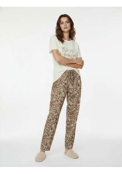 Koton Rahat Kalıp Pamuklu Örme Pijama Takımı Kahverengi Desenli 6wlk40271mk Kahverengi Koton Rahat Kalıp Pamuklu Örme Pijama Takımı Kahverengi Desenli 6wlk40271mk Kahverengi