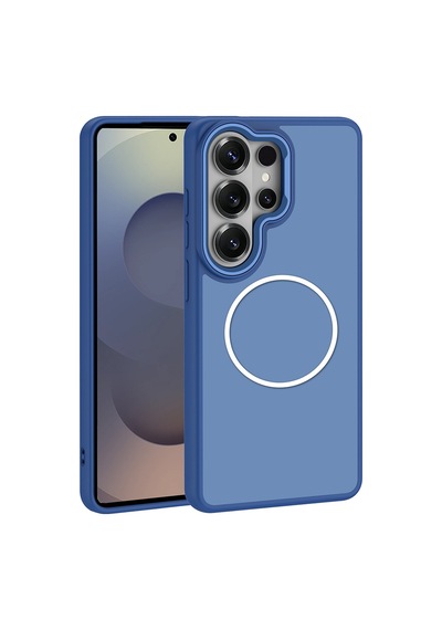 Maks Technology Galaxy Uyumlu S26 Ultra Kılıf M-safe Şarj Özellikli Metal Kamera Çerçeveli Mkst Sanremo Silikon Kapak - Lac Lacivert