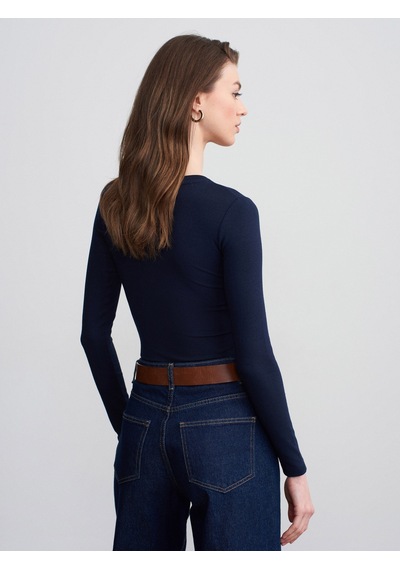 Dilvin 32695 Uzun Kollu Bodysuit-k.lacivert